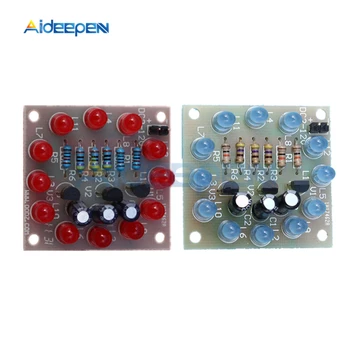 12buc/set LED Flash Circuitul de Lumina DIY Kit Perfect Electronice Circulară Electronice Flash LED Rosu Albastru 1