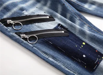 hose scratch Expense Cumpara online Bărbați de Lux Lumina de Culoare de Cerneală Punct de Vopsea  Jeans,Slim-fit Stretch Zgârieturi Pantaloni din Denim,Moda Strazii  Lanț&Fermoar Decoruri Blugi; | Îmbrăcăminte pentru bărbați ~  www.magazinuldan.ro