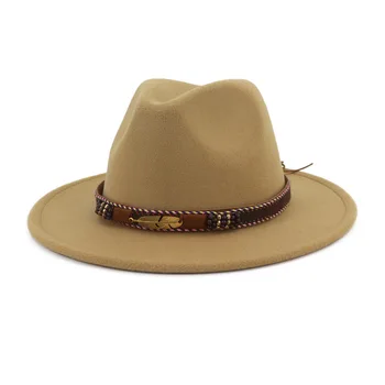 Toamna Fedora Pentru Barbati Femei Centura Pălărie Panama European, American style Moda Domn Biserica Capac chapeu masculino | Pălării pentru bărbați ~ www.magazinuldan.ro