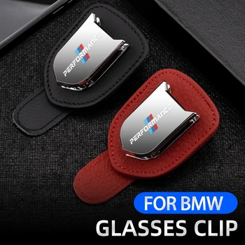 Portabil piele de Vacă Ochelari de Fixare Clip Vehicul Parasolar Ochelari Bilet de Titularul Cardului pentru BMW Accesorii noi 1