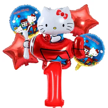 6 buc de Desene animate Hello Kitty, Baloane de Partid set Anime Kitty, Baloane 32