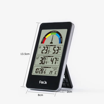 FanJu Termometru Higrometru Digital De Alarmă Ceas Electronic Nivelul De Confort Masa De Perete Ceas Wireless Cu Senzor De Exterior Instrumente 1