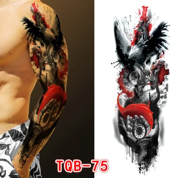 52 Modele Impermeabil Tatuaj Temporar Autocolante Brat Mare Craniu Vechi de Școală Tatuaj Autocolante Flash Tatuaje False pentru Barbati Femei 1