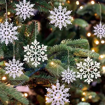 36Pcs de Plastic, Ornamente de Crăciun și Decoratiuni de Iarna țara Minunilor Pom de Crăciun Agățat Decoratiuni Fulg de nea 1