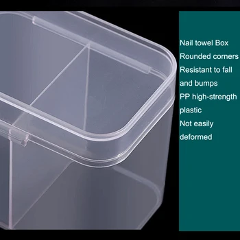 1bucată Plastic Transparent Cutie de Depozitare Multifuncțională Ecran Colțuri Rotunjite Și Praf de Blocare Unghii Îngrijire Tool Box Unghii Prosop 1