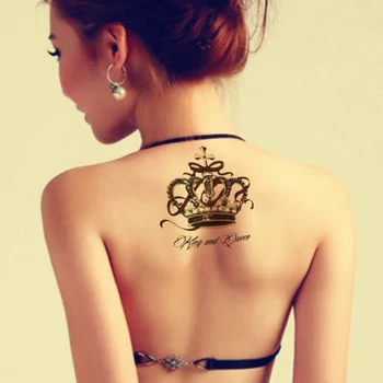 Impermeabil Tatuaj Temporar Autocolant pe corp mare coroana tatuaj autocolante flash tatuaj tatuaje false pentru femei fata 1