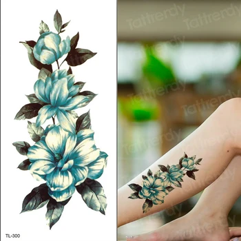 2 BUC Roșu Culoare Rose Tatoo floare Floare Nou Brand de Moda Impermeabil Tatuaj Temporar Autocolant Tatuaj Fete Tatuaj Fals Femei 1