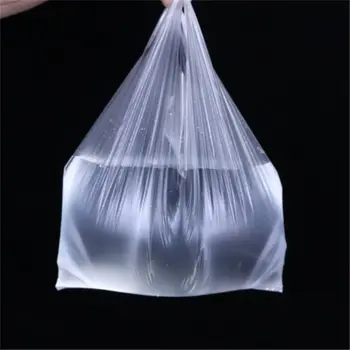 100buc Nouă Pungă de Plastic Util Transparent Geantă de Cumpărături Supermarket Pungi de Plastic Cu Mâner de Ambalare produse Alimentare 1