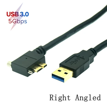 USB 3.0 a-b 90 de Grade la Dreapta și la Stânga și în Sus și în Jos în Unghi Micro-B USB 3.0 Cu Șuruburi de Blocare Muntele de Date cablu scurt 0,3 m 1m 1.8 m 3m 1