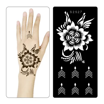 Henna Indian Rose Lace Floare Tatuaj Stencil Femei DIY Corpul Picioare Braț Art Aerograf Pictura Mandala Tatuaj Stencil Șablon 2