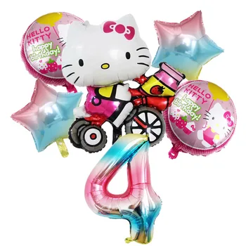 6 buc de Desene animate Hello Kitty, Baloane de Partid set Anime Kitty, Baloane 32