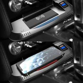 15W Masina Încărcător Wireless QI Pentru Ford Mustang GT 2016 2017 2018-2021 Rapid de Încărcare Telefon Accesorii Placa Modificări Interioare 2