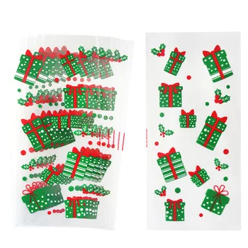 50PCS Crăciun Bomboane din Plastic Pungi de Desene animate Cerb Pom de Crăciun Fulg de nea Cookie-uri Transprant Sac de Ambalare Cadou Petrecere Acasă DIY Aprovizionare 2