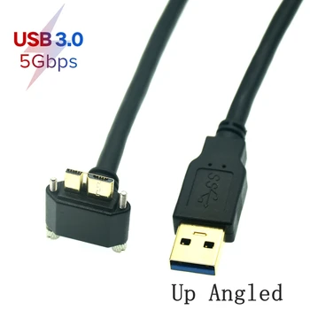 USB 3.0 a-b 90 de Grade la Dreapta și la Stânga și în Sus și în Jos în Unghi Micro-B USB 3.0 Cu Șuruburi de Blocare Muntele de Date cablu scurt 0,3 m 1m 1.8 m 3m 2