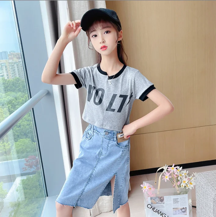 Grafting Merchandising home Cumpara online Coreea de Vara Haine Copii Moda Îmbrăcăminte Fata Mozaic de  Sus+ inalte de Blugi 2 buc Set 6 7 8 9 10 11 12 13 14 An | Haine fete ~  www.magazinuldan.ro
