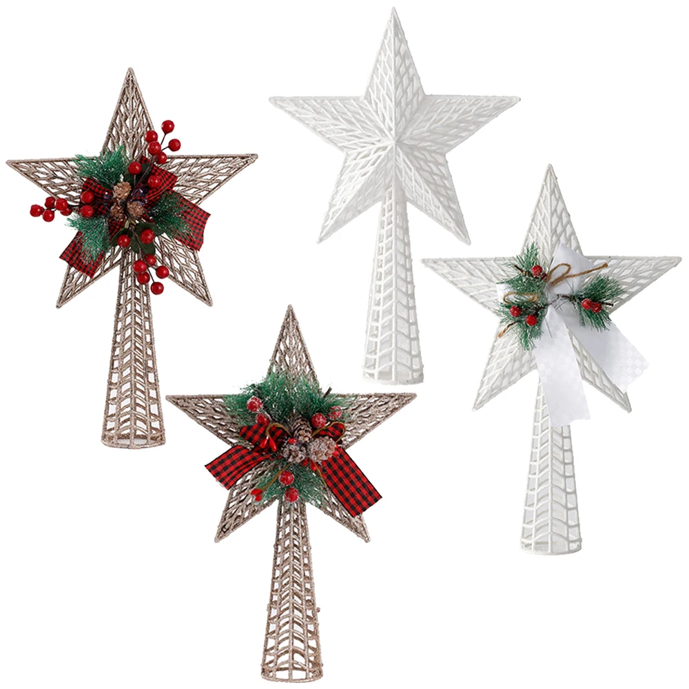 online 18/25CM Pom de Crăciun Star Topper Cu Con de Pin Berry Decoruri de Crăciun Copac de Sus Decoratiuni de Anul Nou Ornamente Crăciun Navidad | De ~ www.magazinuldan.ro
