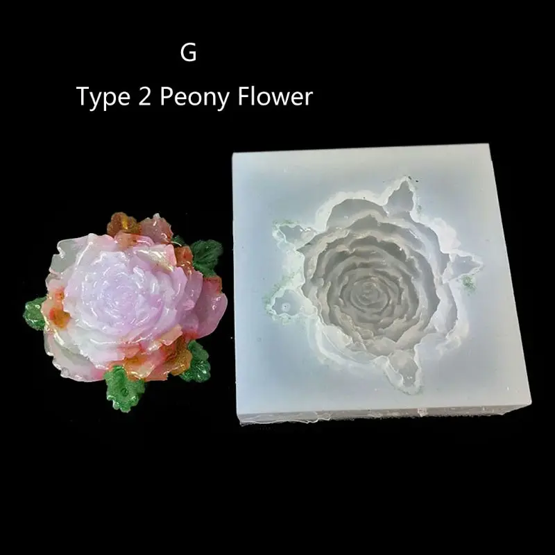DIY Flori Matrite de Silicon, Rășină Camellia Bujor Daisy Floare de Lotus Bijuterii de Luare Imagine 4